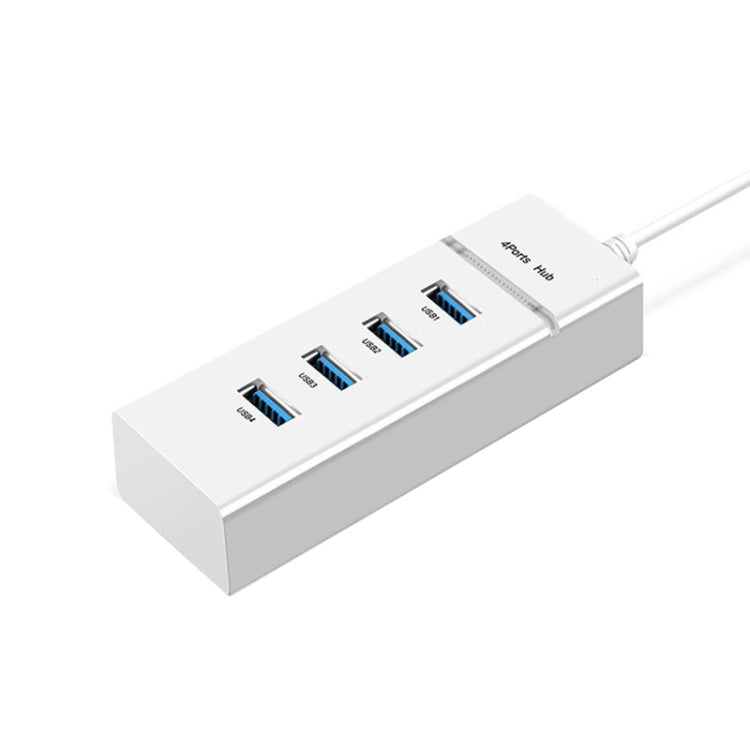 4 X USB 2.0 Ports HUB Converter, Cable Length: 15cm,Style: With Light Bar White - USB 2.0 HUB by buy2fix | Online Shopping UK | buy2fix