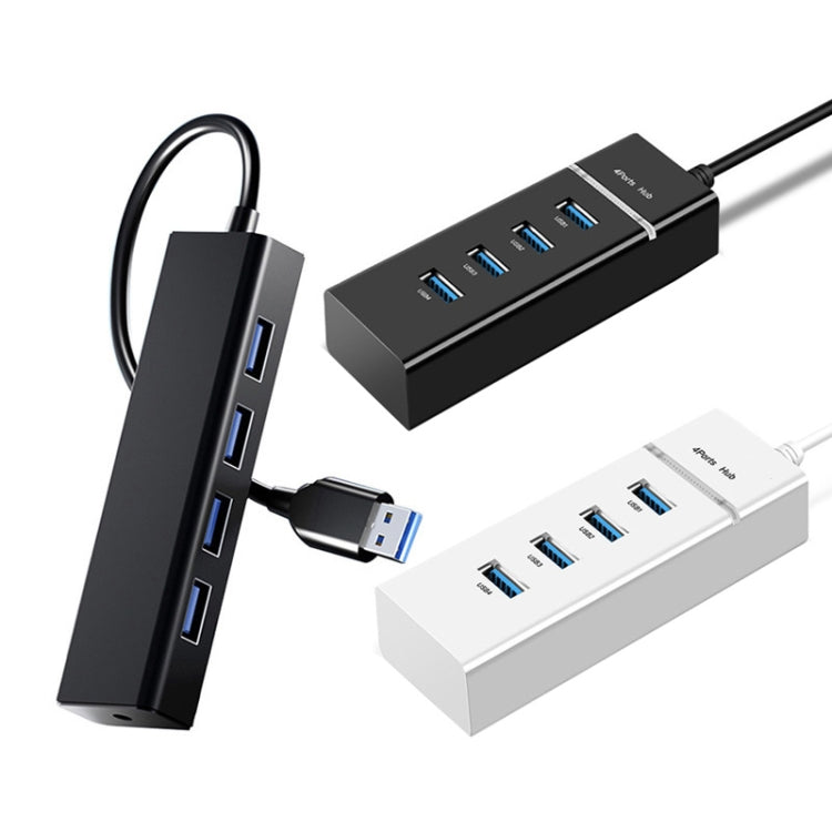 4 X USB 2.0 Ports HUB Converter, Cable Length: 15cm,Style: With Light Bar White - USB 2.0 HUB by buy2fix | Online Shopping UK | buy2fix