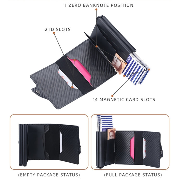 Baellerry K9172 RFID Double Aluminum Box Card Holder Automatic Pop-up Card Holder(Black) - Antimagnetic RFID Package by Baellerry | Online Shopping UK | buy2fix