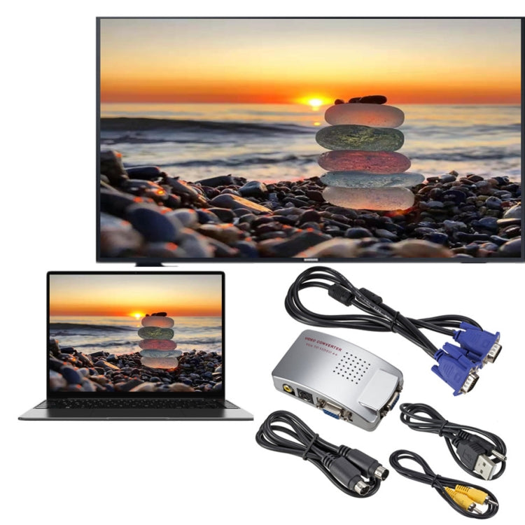 PC Converter Box VGA to AV Converter Video Switch Box by buy2fix