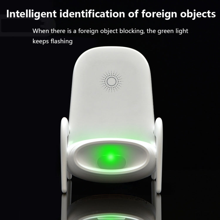 JP-wxc Chair Shape Wireless Charger with Amplifier Function(White) - Wireless Charger by buy2fix | Online Shopping UK | buy2fix
