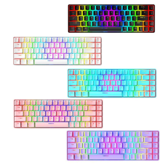 ZIYOU LANG T8 68 Keys RGB Luminous Gaming Mechanical Keyboard, Cable Length:1.6m(White Red Shaft) by ZIYOU LANG