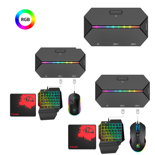 ZIYOU LANG G6L Gamepad To Keyboard Mouse Converter For Nintendo Switch / Xbox / PS4,Specification: Host + K15 + V1 + Red Pad by ZIYOU LANG