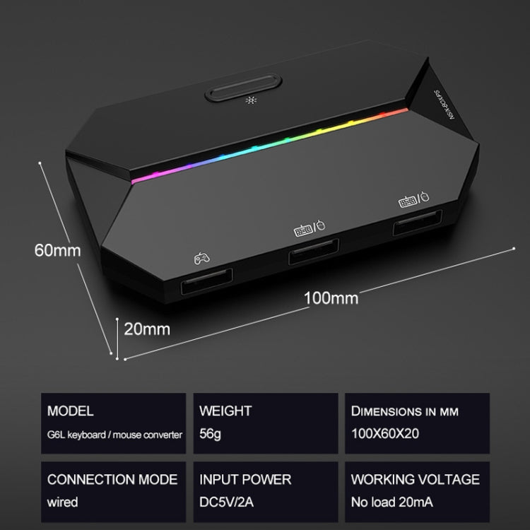ZIYOU LANG G6L Gamepad To Keyboard Mouse Converter For Nintendo Switch / Xbox / PS4,Specification: Host + K15 + V1 + Red Pad by ZIYOU LANG