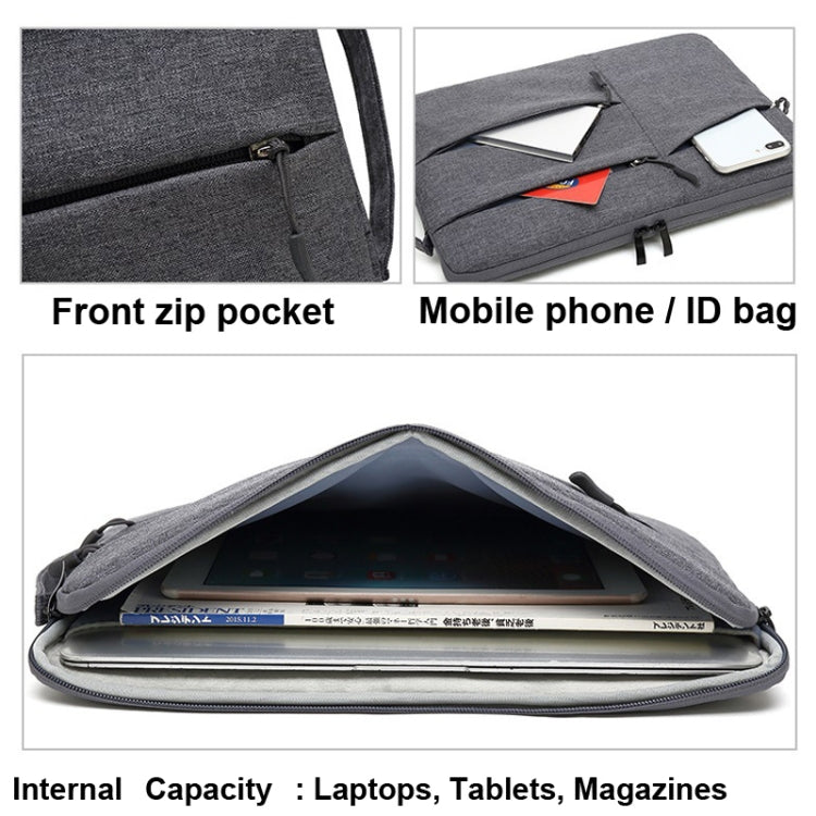 Zipper Type Polyester Business Laptop Liner Bag, Size: 15.6 Inch(Dark Gray) - 15.6 - 17 inch by buy2fix | Online Shopping UK | buy2fix