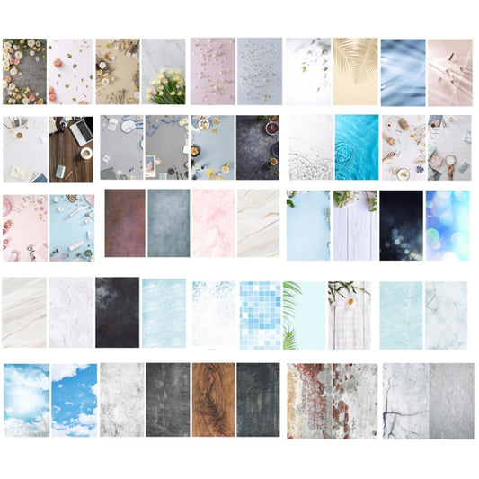 2 PCS 3D Stereoscopic Double-sided Photography Background Board(Flower Blue White) by buy2fix