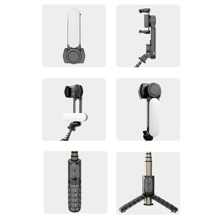 Removable Fill Light Phone Handheld Stabilizer with APP(Q09 Black) - Handheld Gimbals by buy2fix | Online Shopping UK | buy2fix