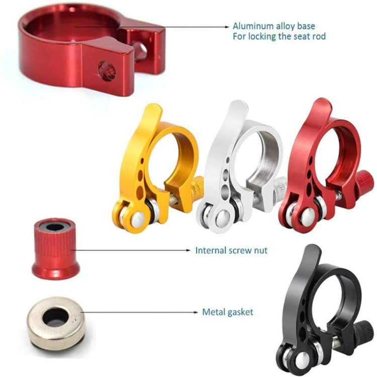 5 PCS Bicycle Accessories Quick Release Clip Road Bike Seatpost Clamp, Size: 34.9mm(Silver) - Pipe clamps by buy2fix | Online Shopping UK | buy2fix