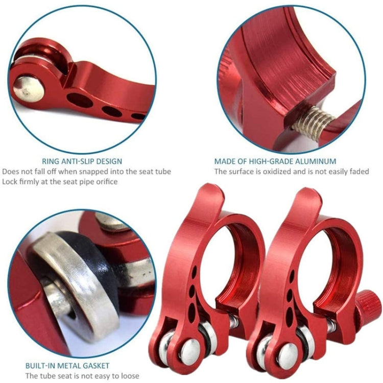 5 PCS Bicycle Accessories Quick Release Clip Road Bike Seatpost Clamp, Size: 34.9mm(Blue) - Pipe clamps by buy2fix | Online Shopping UK | buy2fix