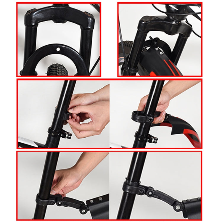1 Set Dual Color Bicycle Mudguard Mountain Bike Fenders Set(Black and White) - Mudguards by buy2fix | Online Shopping UK | buy2fix