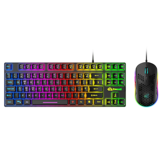 ZIYOU LANG T2 88 Keys Gaming Mechanical Luminous Keyboard and Mouse Set, Cable Length: 1.6m(Black) by ZIYOU LANG