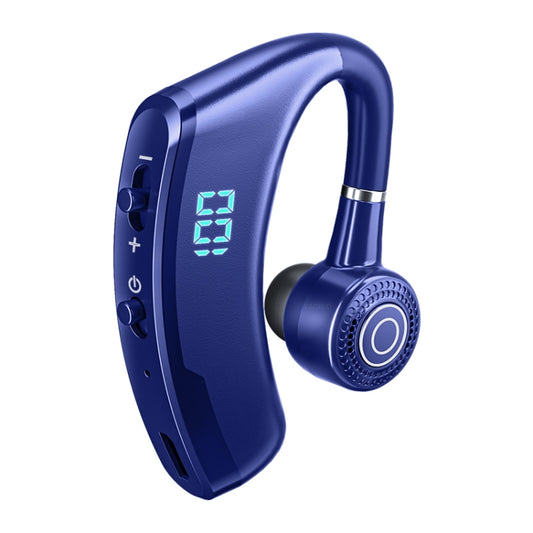 V9S Bluetooth Headset Noise Cancelling Headphones With LED Display(Blue Single Ear) by buy2fix