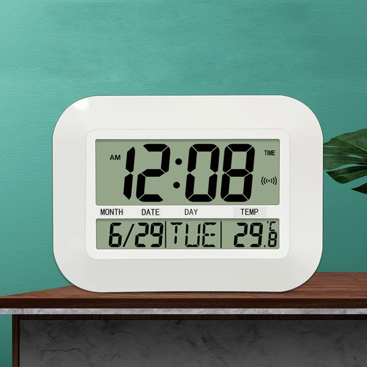 Household Big Screen Digital Electronic Alarm Clock Minimalist Living Room Mute Wall Clock(White) - Alarm Clocks by buy2fix | Online Shopping UK | buy2fix
