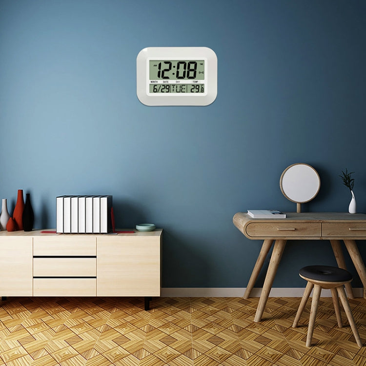 Household Big Screen Digital Electronic Alarm Clock Minimalist Living Room Mute Wall Clock(White) - Alarm Clocks by buy2fix | Online Shopping UK | buy2fix
