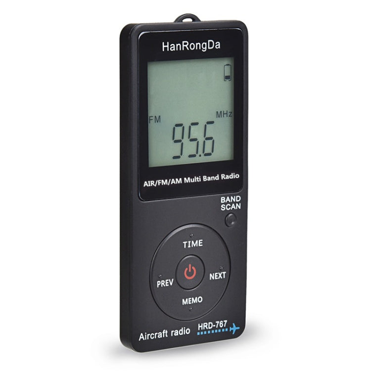 HanRongDa Mini Aviation Band Radio Can Set Automatic Shutdown FM, AM, AIR Radio(Black) - Radio Player by buy2fix | Online Shopping UK | buy2fix