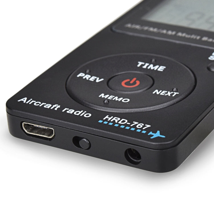 HanRongDa Mini Aviation Band Radio Can Set Automatic Shutdown FM, AM, AIR Radio(Black) - Radio Player by buy2fix | Online Shopping UK | buy2fix