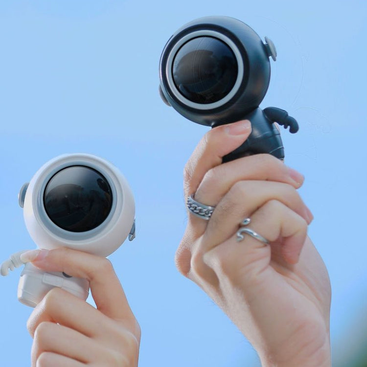 MF040 Mini Portable Leafless USB Hanging Neck Handheld Spaceman Fan(Black) - Electric Fans by buy2fix | Online Shopping UK | buy2fix