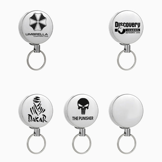 High Resilience Telescopic Steel Wire Anti-Lost Anti-Theft Key Ring(No Pattern) by buy2fix