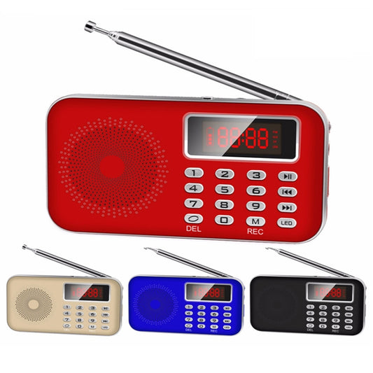 Y-619 FM/AM Mini Radio MP3 Rechargeable Music Player Support TF/SD Card with LED Display(Black) by buy2fix