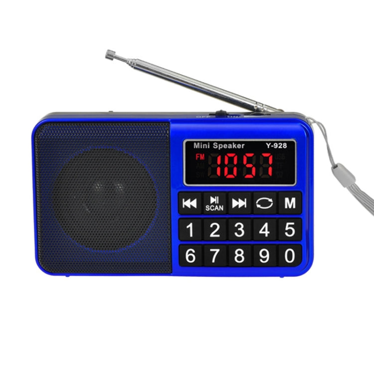 Y-928 FM Radio LED Display MP3 Support TF Card U Disk(Blue) - Radio Player by buy2fix | Online Shopping UK | buy2fix