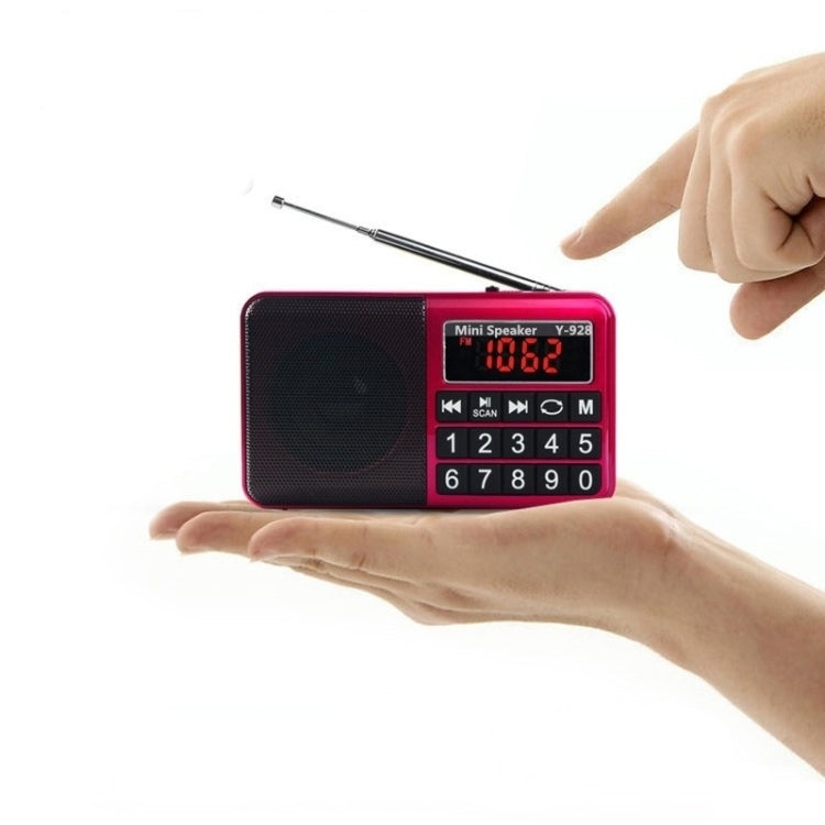 Y-928 FM Radio LED Display MP3 Support TF Card U Disk(Blue) - Radio Player by buy2fix | Online Shopping UK | buy2fix