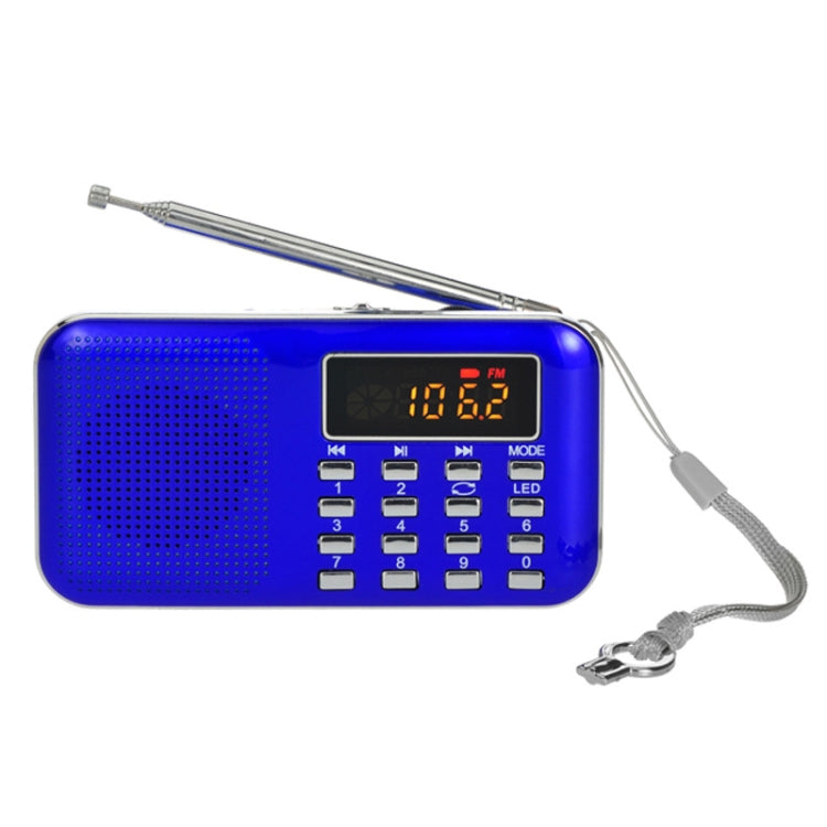 L-218AM MP3 Radio Speaker Player Support TF Card USB with LED Flashlight Function(Blue) - Consumer Electronics by buy2fix | Online Shopping UK | buy2fix