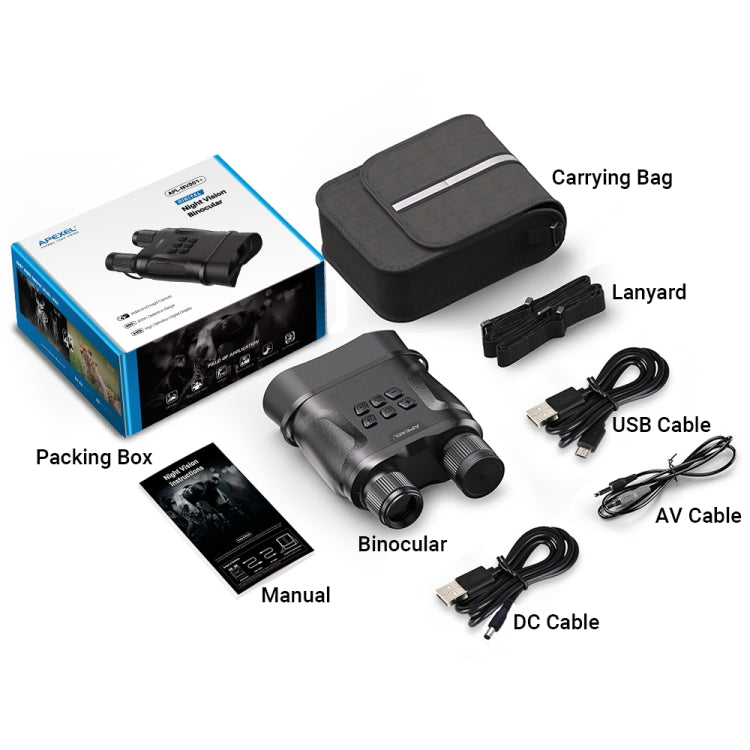 APEXEL Night Vision Binoculars With Video Recording HD Infrared Telescope For Hunting(Black) by buy2fix