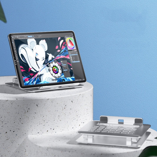 Tablet Desktop Portable Aluminum Alloy Bracket(Silver) by buy2fix