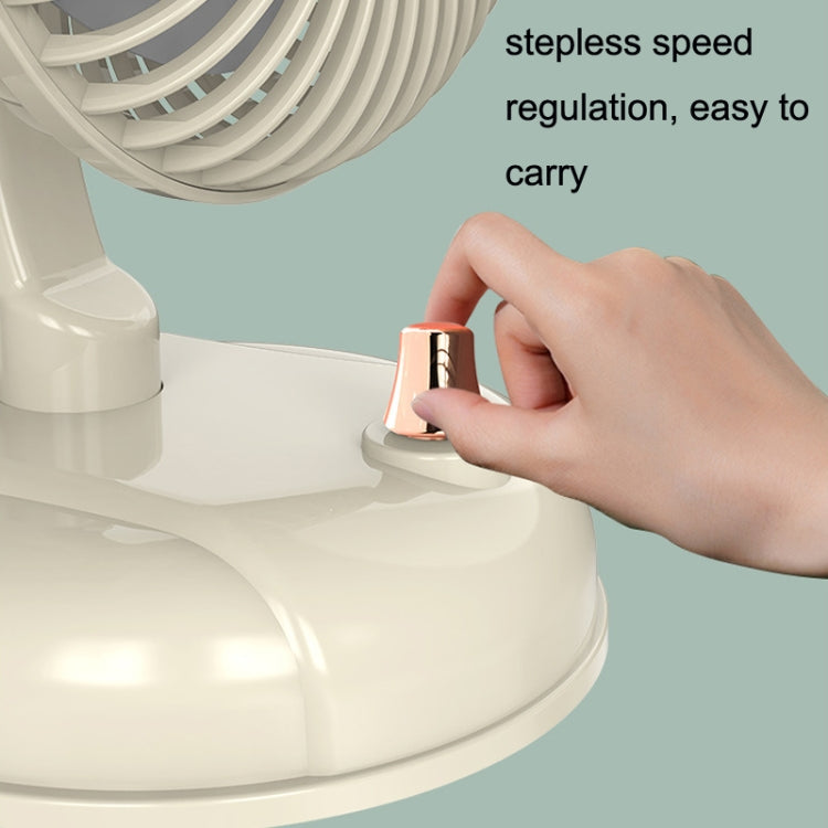F10 Portable Quiet Desktop Retro Moving Head USB Fan(Milk White) - Electric Fans by buy2fix | Online Shopping UK | buy2fix