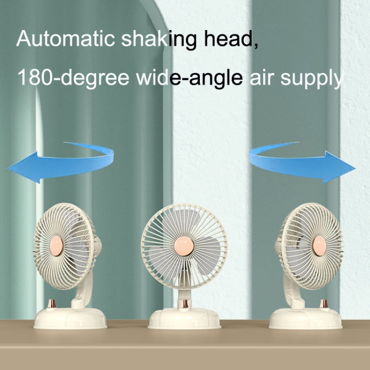 F10 Portable Quiet Desktop Retro Moving Head USB Fan(Milk White) - Electric Fans by buy2fix | Online Shopping UK | buy2fix