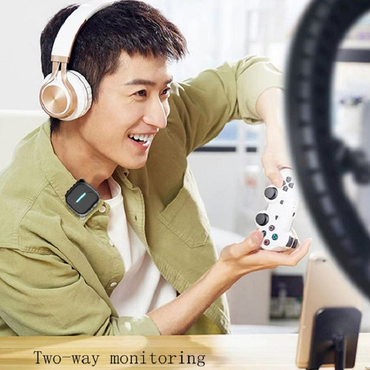 Outdoor Professional Noise-cancelling Wireless Lavalier Microphone Type-C by elebest