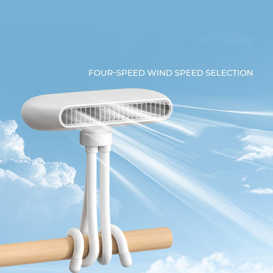 Handheld Mini USB Charging Desktop Portable Stroller Octopus Fan(White) by buy2fix