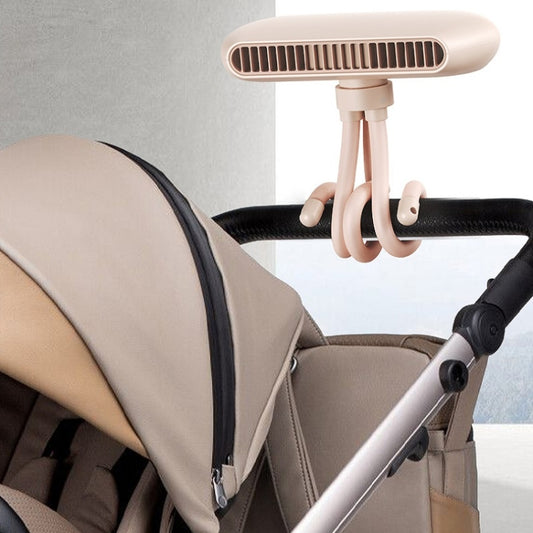 Handheld Mini USB Charging Desktop Portable Stroller Octopus Fan(Pink) by buy2fix