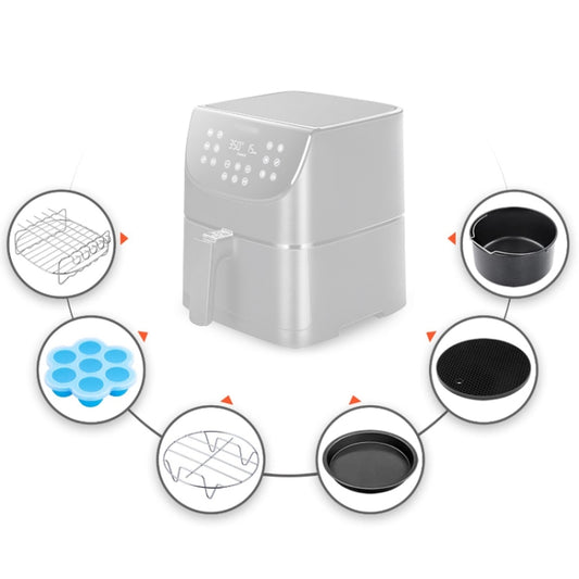 6 PCS/Set 6 inch Air Fryer Baking Accessories Stainless Steel Set by buy2fix