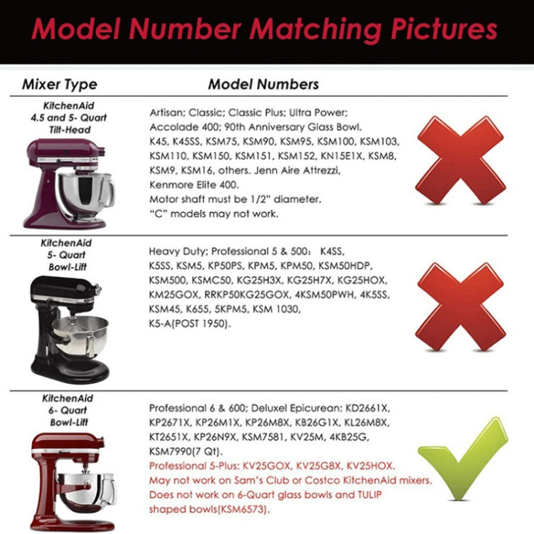 For KitchenAid 6QT Stand Mixer Flexible Edge Whisk Paddle(Silver Gray) by buy2fix