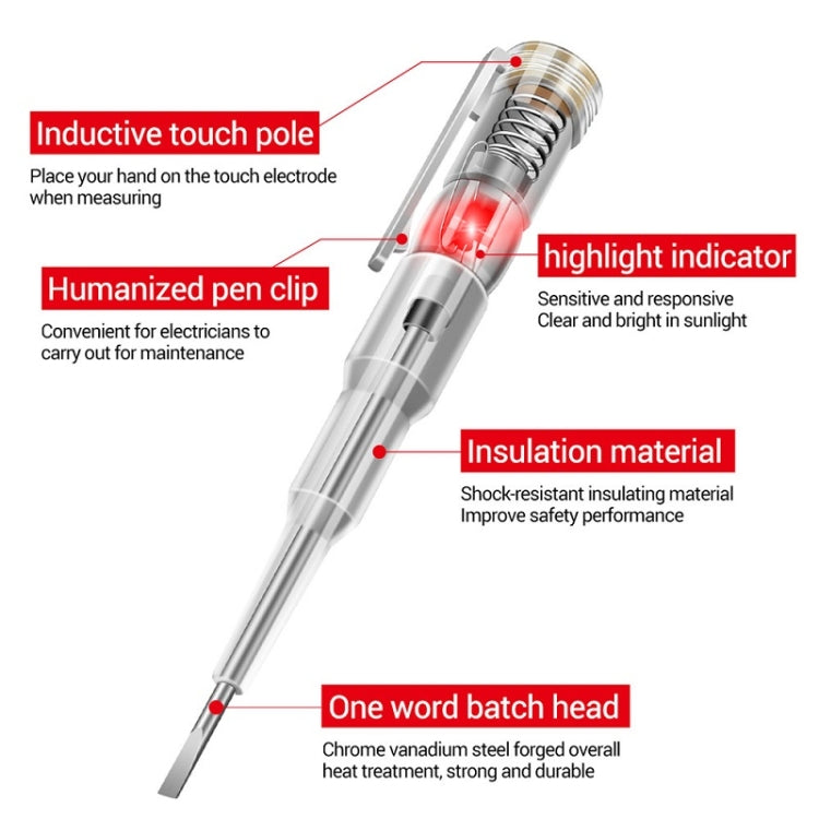 ANENG Multi-Function Induction High-Brightness Transparent Test Pen Screwdriver(B09) - Voltage Detector by ANENG | Online Shopping UK | buy2fix