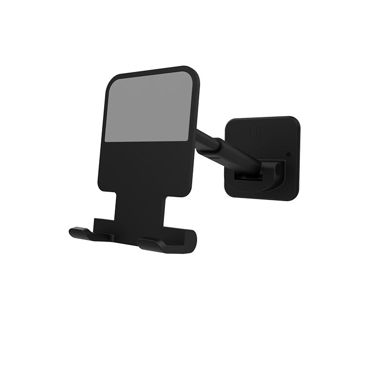 2 PCS T11 Wall Paste Mobile Phone Bracket Foldable Lift Bathroom Kitchen Wall Bracket(Black) - Shower & Wall Mounts by buy2fix | Online Shopping UK | buy2fix