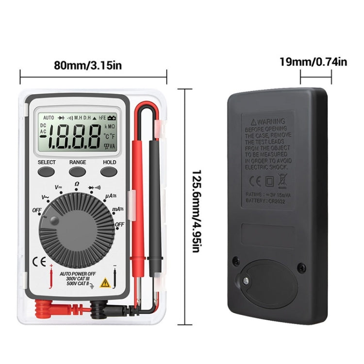 ANENG AN-101 Ultra-thin Mini Digital Display Voltage and Current Multimeter - Digital Multimeter by ANENG | Online Shopping UK | buy2fix