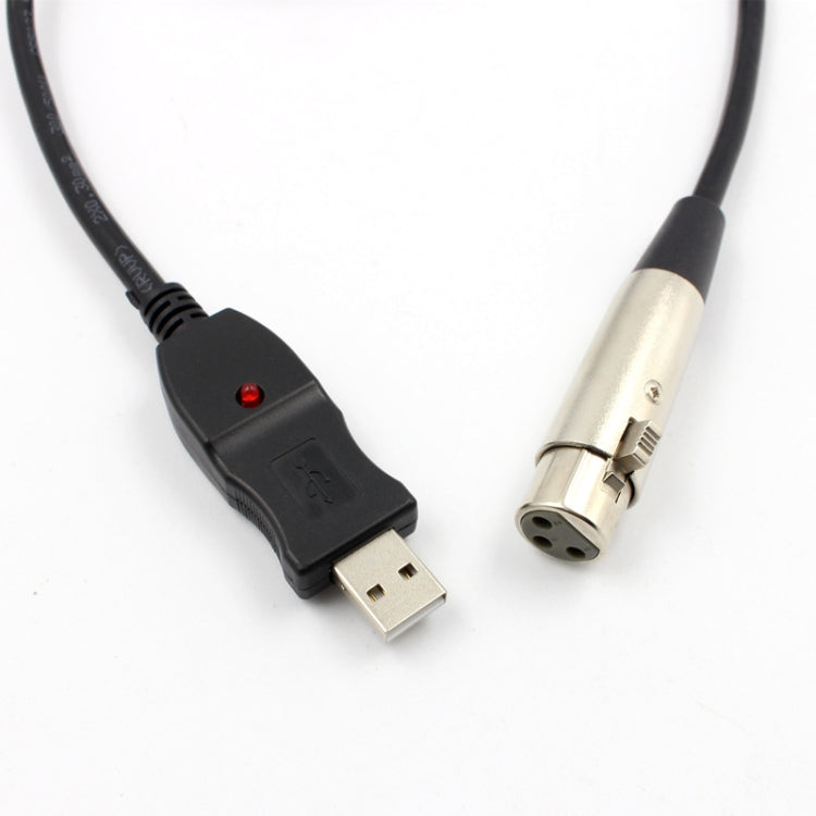 3m Microphone Connection Computer Cable USB To XLR(Black) - Microphone Audio Cable & Connector by buy2fix | Online Shopping UK | buy2fix