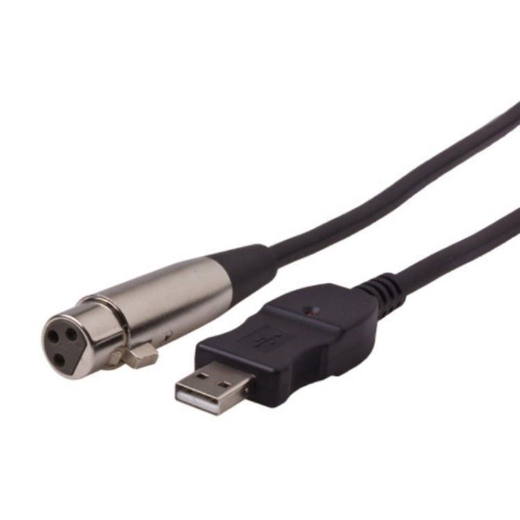 3m Microphone Connection Computer Cable USB To XLR(Black) - Microphone Audio Cable & Connector by buy2fix | Online Shopping UK | buy2fix