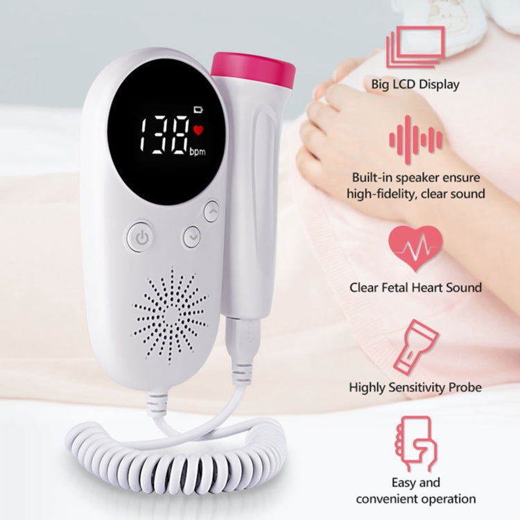W8-25 Fetal Heart Rate Doppler Battery Powered Household Heartbeat Monitor - Heart Rate Monitoring by buy2fix | Online Shopping UK | buy2fix