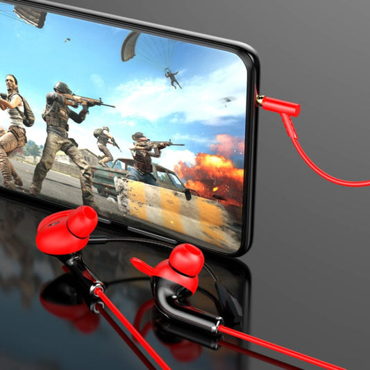 3.5mm Interface Mobile Phone Wire Control Headphones(Red) by buy2fix