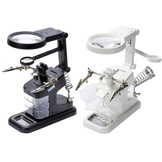 Desktop Multifunctional Chip Welding Repair Inspection Magnifying Glass with LED Light(White) by buy2fix
