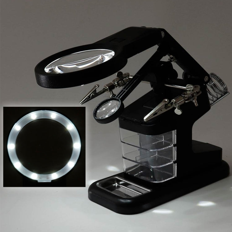 Desktop Multifunctional Chip Welding Repair Inspection Magnifying Glass with LED Light(Black) - Repair Platform by buy2fix | Online Shopping UK | buy2fix
