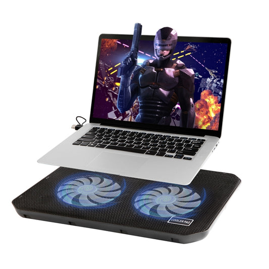NUOXI M10 Dual USB Laptop Cooler(Black) - Cooling Pads by NUOXI | Online Shopping UK | buy2fix