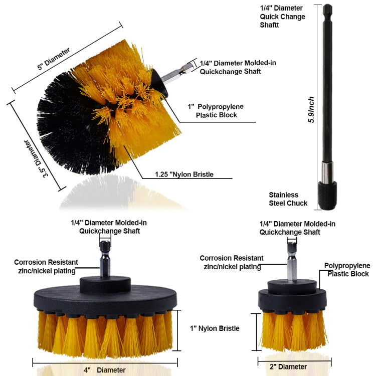 26 PCS / Set Car Beauty Car Wash Detail Brush Electric Drill Brush Outlet Brush(Yellow) - Car washing supplies by buy2fix | Online Shopping UK | buy2fix