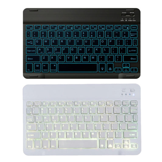 78 Keys 10 Inch RGB Colorful Backlit Bluetooth Keyboard For Mobile Phone / Tablet(Black) by buy2fix