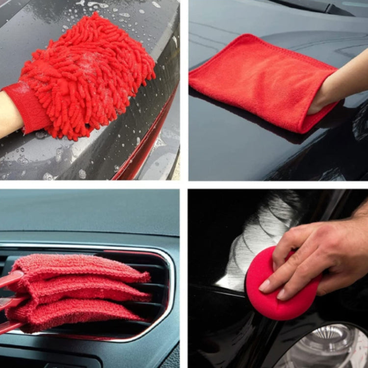 16 PCS / Set Car Washing Tool Brush Drill Cleaning Brush Tire Cleaning Floor Brush(Red) - Car washing supplies by buy2fix | Online Shopping UK | buy2fix