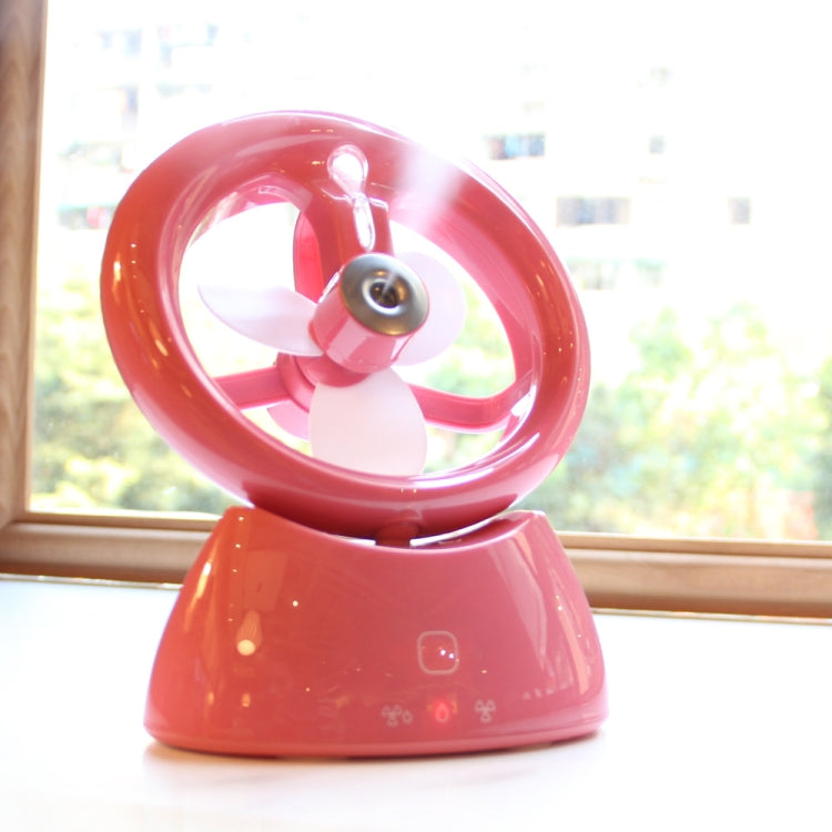 Mini USB Rechargeable Spray Fan Student Dormitory Office Desktop Mute Fan(Glossy Watermelon Red) - Electric Fans by buy2fix | Online Shopping UK | buy2fix