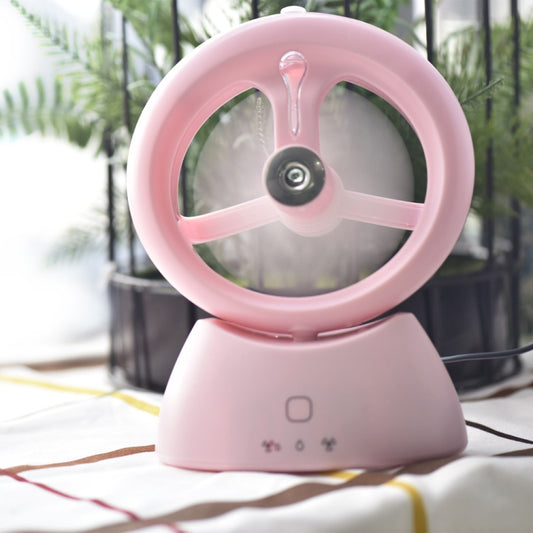Mini USB Rechargeable Spray Fan Student Dormitory Office Desktop Mute Fan(Frosted Pink) by buy2fix